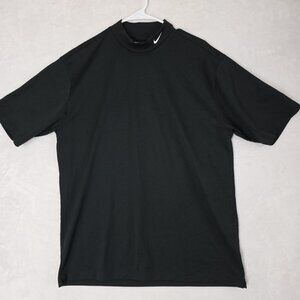 Nike Golf Fit Dry Mock Neck Shirt Men's Size Large Black Short Sleeve Casual